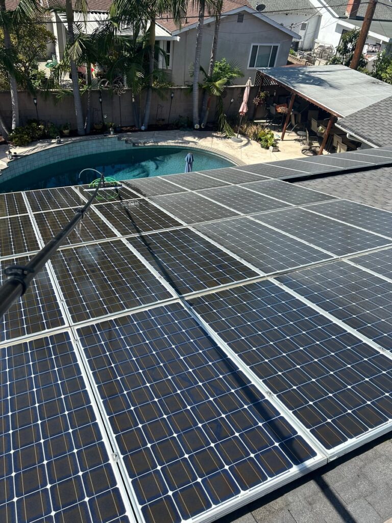 Solar Panel Cleaning And Property Rinsing Service Project in Anaheim CA 92804